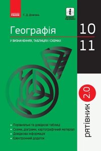 Рятівник 2.0 Географія у визначених таблицях и схемах 10-11 клас (Укр) Довгань Г. Д. 2019