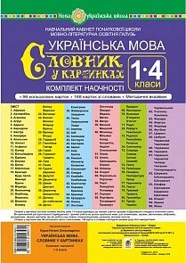 Українська мова. 1-4 класи. Словник у картинках. Комплект наочності. Нуш (з магнітамі)