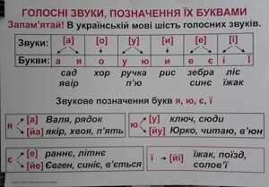 Українська мова Комплект таблиць для початкової школи