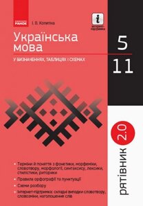 Українська мова у визначених таблицях и схемах 5 - 11 класи Рятівник 2.0 (Укр) Копітіна І. В. 2019