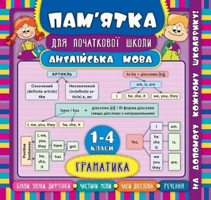 Пам’ятка для початкової школи Англійська мова Граматика 1-4 класи Зінов’єва Л. О.