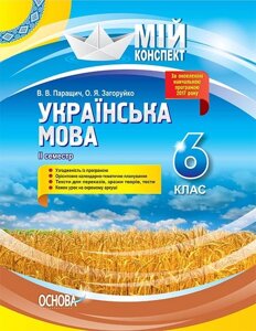 Мій конспект Українська мова 6 клас 2 семестр (Укр) Паращич В. В., Загоруйко О. Я.