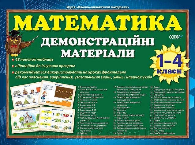 Математика в таблицях. Демонстраційні матеріали (плакати). 1-4 класи - Україна