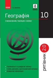 Рятівник 2.0 Географія у визначених таблицях и схемах 10 клас (Укр) Довгань Г. Д. 2018