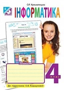 Інформатика Зошит 4 клас (до Коршунової) Кульматицька