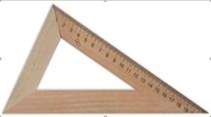 Трикутник дерев'яний 22 см 60°х90°х30° (шовкографія)