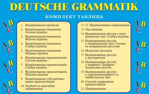Комплект таблиць «Граматика німецької мови» Грицюк І. В2 (500 * 700 мм)