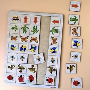 Дерев'яний сортер-вкладиш Вкажіть напрямок — 2 (Розвиваючі ігри для дітей)
