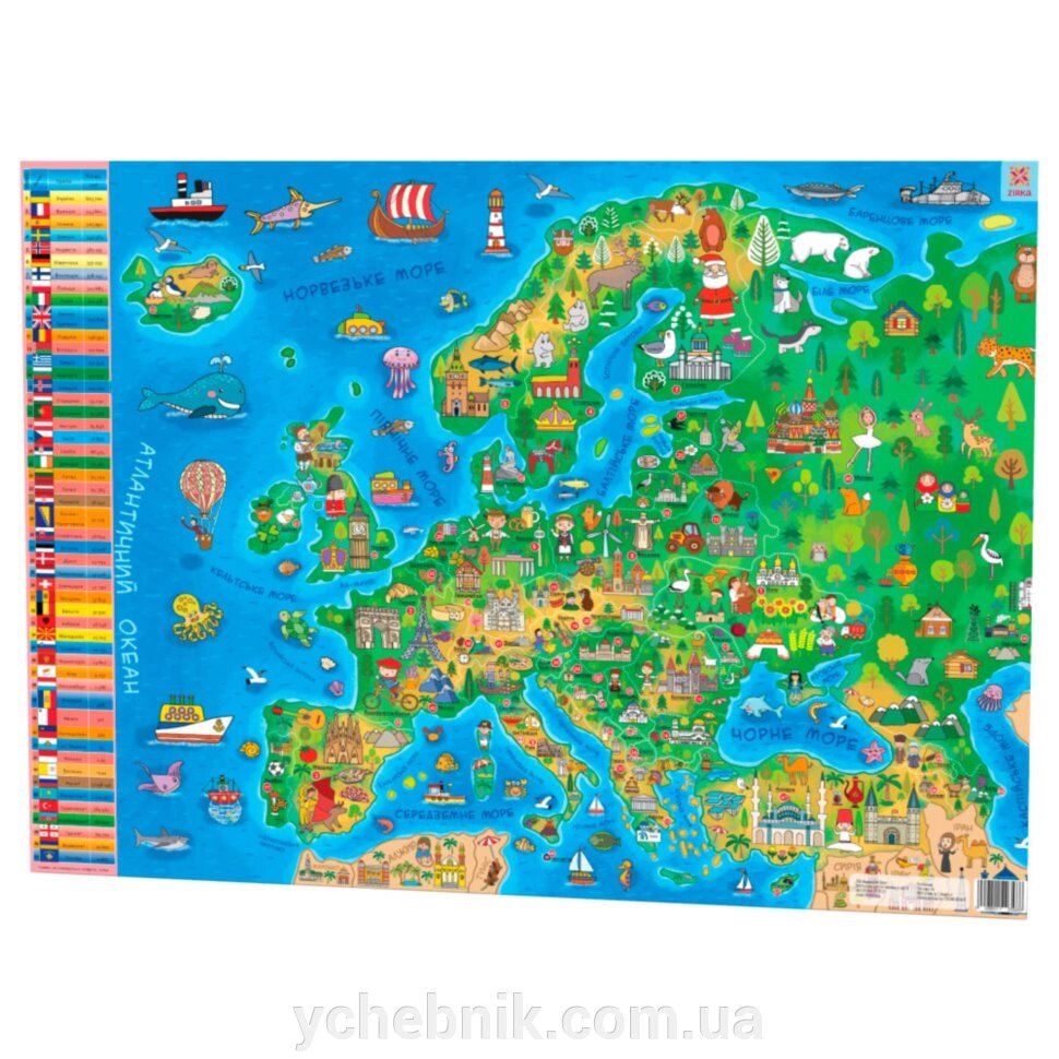 Плакат Дитяча карта Європи А1 від компанії ychebnik. com. ua - фото 1