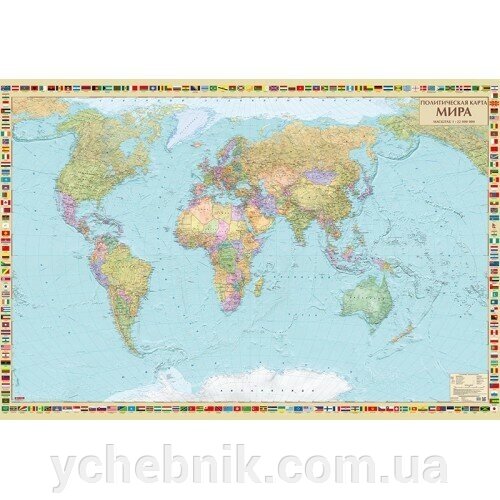 Політична карта світу, м-б 1:22 000 000 (на капі в рамі) 158.00 X 108.00см 2019 від компанії ychebnik. com. ua - фото 1