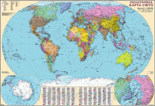 Політична карта світу (на картоні) від компанії ychebnik. com. ua - фото 1