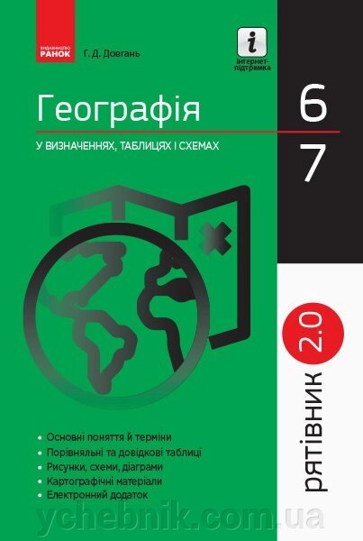 Рятівник 2.0 Географія у визначених, таблицях и схемах 6 - 7 класи Довгань Г. Д. 2018 від компанії ychebnik. com. ua - фото 1