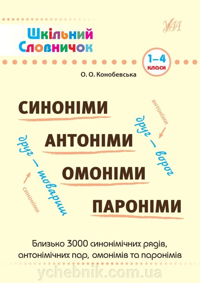 Шкільний словничок Сінонімі, антоніми, омонімі, паронімі. 1-4 класи Собчук О. С. від компанії ychebnik. com. ua - фото 1