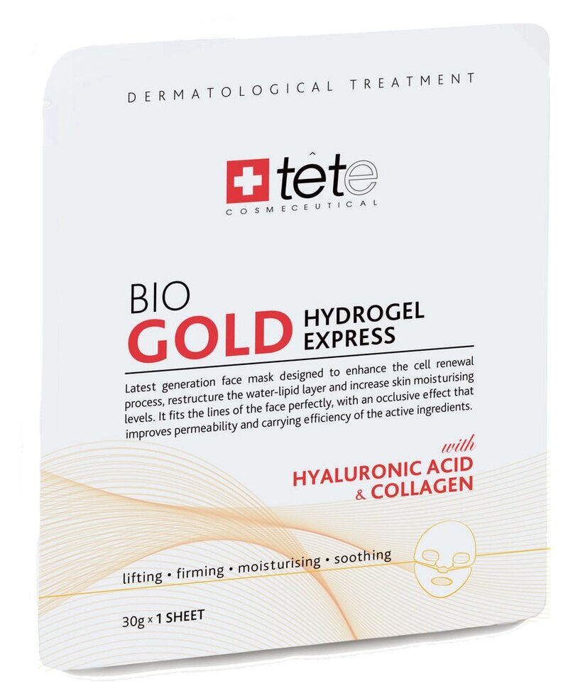 Гідрогелева маска BIO Gold Collagen Mask, TETeCosmeceutical, Швейцарія, 1шт від компанії ПРОФІКО - фото 1