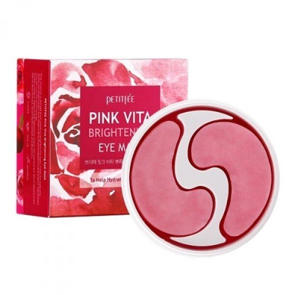 Освітлюючі патчі для очей на основі есенції рожевої води PETITFEE Pink Vita Brightening Eye Mask 60шт від компанії ПРОФІКО - фото 1