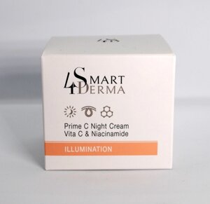 Суперантиоксидантний освітлюючий нічний крем Smart4Derma Illumination Prime C Night Crème Vita C&Niacinamide