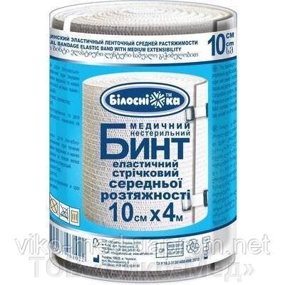 Бинт еластичний стрічковий середньої розтяжності "Білосніжка" 10смх4м від компанії ТОВ «Віко-Мед» - фото 1