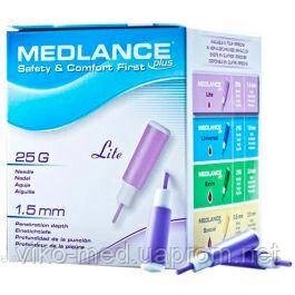 Ланцет Medlance plus Lite безпечний, одноразового використання, стерильний. Голка 25G, глибина проникнення 1,5 мм, 200