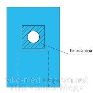 Накидка офтальмологічна 100х70см з липким шаром, кишенею та отвором d=7см (лам. спанлейс/ Pulp), стер. від компанії ТОВ «Віко-Мед» - фото 1