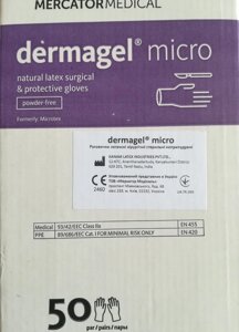 Рукавички для офтальмології DERMAGEL MICRO стерильні неопудрені, розм. 7,0 Мікротекс