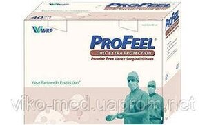 Рукавички хірургічні ортопедичесские стерильні, без пудри PROFEEL Extra Protection р. 6,5