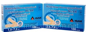 Пластир бактерицидний "Водостійкий" 2,5х7,6 №100 на ПВХ  основі Ігар в Києві от компании ТОВ «Вико-Мед»