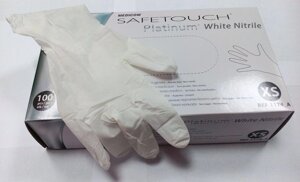 Рукавички нітрилові без пудри, текстуровані Safetouch Advance Platinum White (50 пар). L, білі, в Києві от компании ТОВ «Вико-Мед»