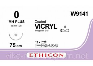Вікрил (VIKRIL) 0, колюча модифікована, голка 36 мм, 1/2, нитка 75 см, в Києві от компании ТОВ «Вико-Мед»