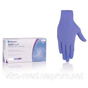 Рукавички нітрилові без пудри, 3,5 г, текстурувані SafeTouch Advanced Lavander (уп 50 пар) р. L (лавандові)