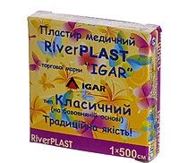 Пластир на бавовняній основі «RiverPLAST» 1х500 Тип «Класичний» ІГАР * в Києві от компании ТОВ «Вико-Мед»