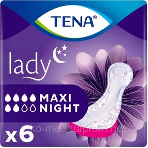Урологічні нічні прокладки Tena Lady Maxi Night 6 крапель 6 шт. (Тена)