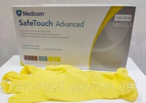 Рукавички нітрилові без пудри, 3,8 г, текстуровані SafeTouch Advanced (уп 50 пар) р. ХЅ (жовті) в Києві от компании ТОВ «Вико-Мед»