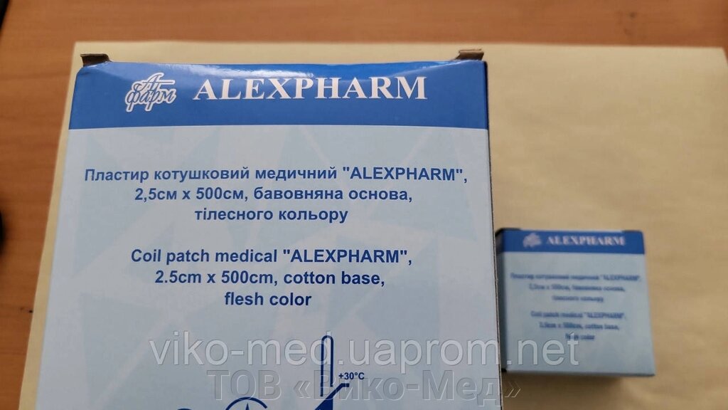 Пластир на бавовняній основі, тілесний колір, 2,5х500 (котушка) Алекс* від компанії ТОВ «Віко-Мед» - фото 1