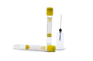 Пробірка вакуумна для забору крові VACUSERA,8 мл,з гелем та активатором згортання,16x100 мм,із золотистою кр