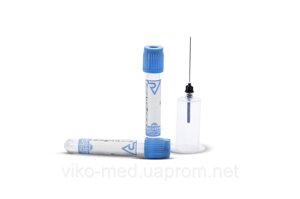 Пробірка вакуумна для забору крові Волес, 3,2 мл, з цитратом натрію (3,6%13x75 мм, з блакитною кришкою