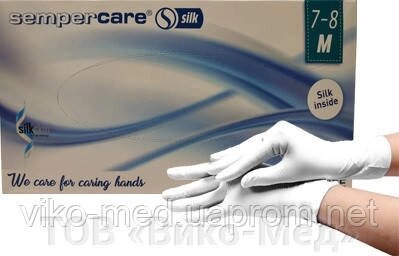 Рукавички огляд. нітрилові, нестерильні не припудрені, Sempercare SILK, розмір L (уп. 100 пар) від компанії ТОВ «Віко-Мед» - фото 1