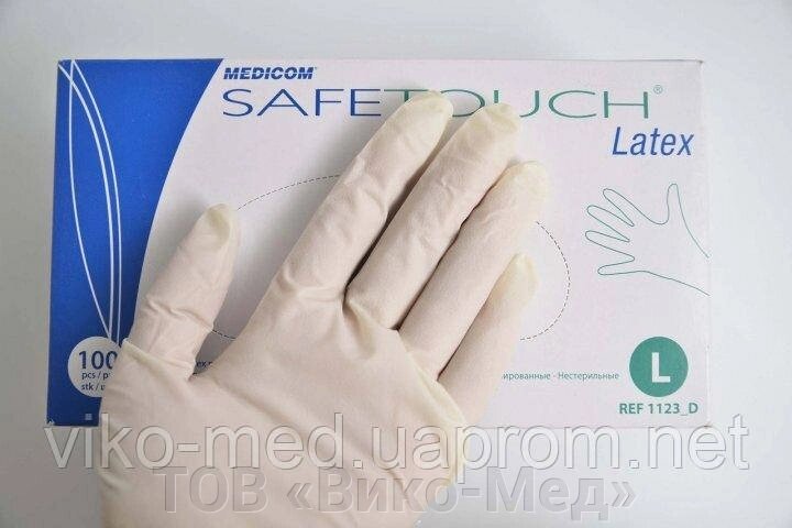 Рукавички оглядові нестер. неопудр, SAFETOUCH, розм. L (5,5 г) (уп. 50 пар) * від компанії ТОВ «Віко-Мед» - фото 1