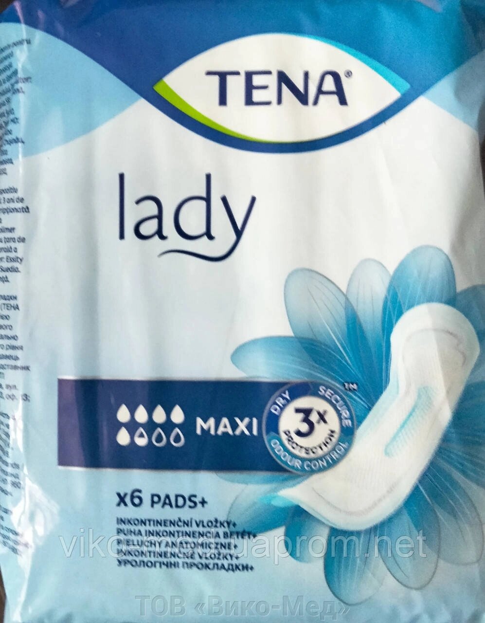 Урологічні прокладки для жінок Tena Lady Maxi, 6 шт від компанії ТОВ «Віко-Мед» - фото 1