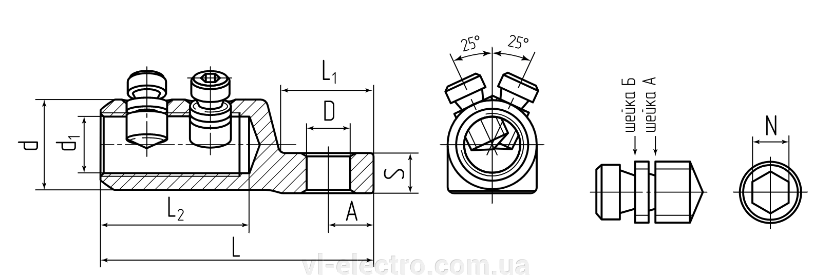 Наконечник болтовой НБЕ-35 (КВТ)