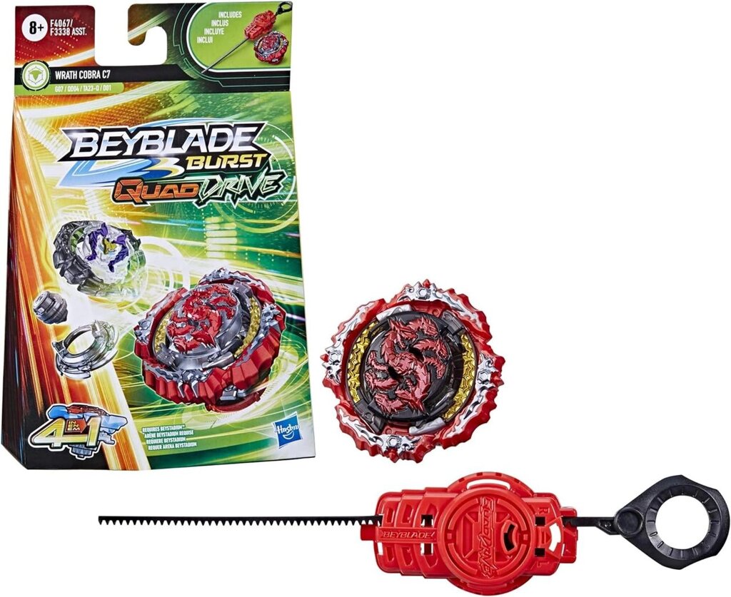 Бейблейд Кваддрайв Гнів Кобра К7 BEYBLADE Burst QuadDrive Wrath Cobra C7 Оригінал Hasbro від компанії DiscoShop - фото 1