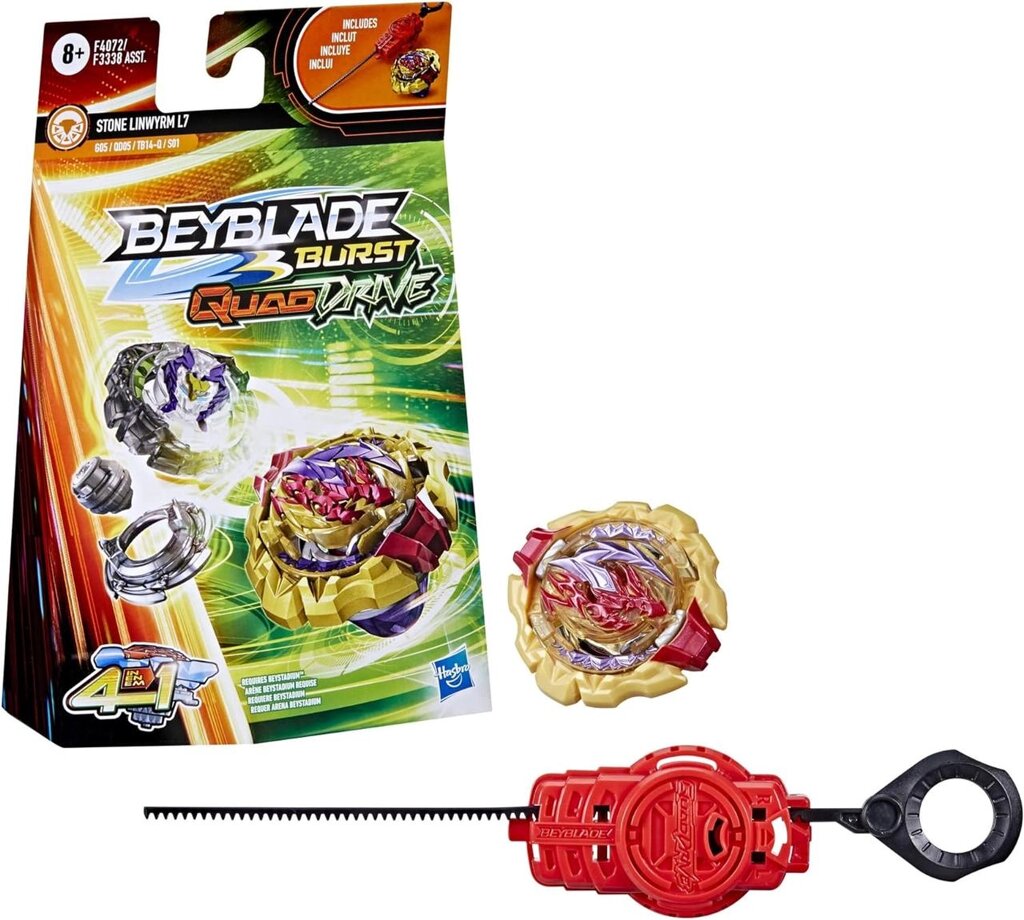 Бейблейд Кваддрайв Кам'яний Лінвірм Л7 BEYBLADE Burst QuadDrive Stone Linwyrm L7 Оригінал Hasbro від компанії DiscoShop - фото 1