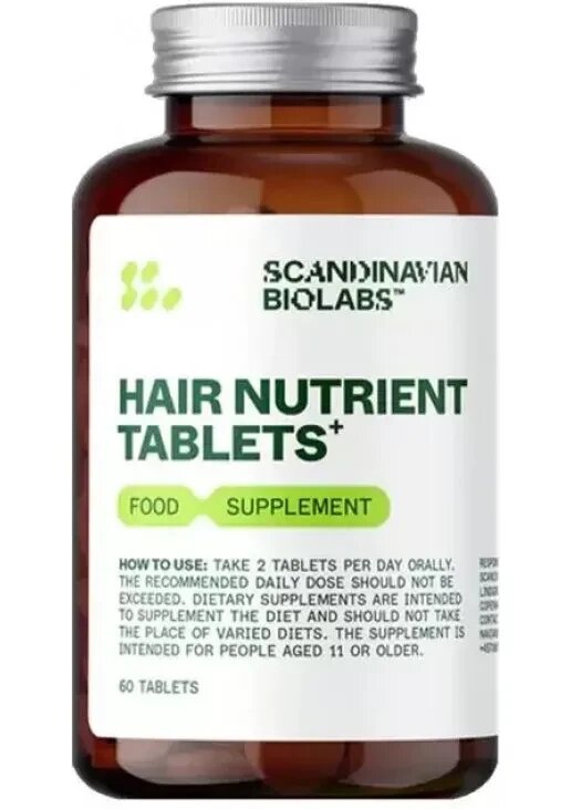 Біодобавка з поживними речовинами для волосся Scandinavian Biolabs Hair Nutrient Tablets 60 капс від компанії DiscoShop - фото 1