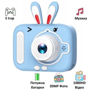 Дитячий фотоапарат X900 Заєць блакитний
