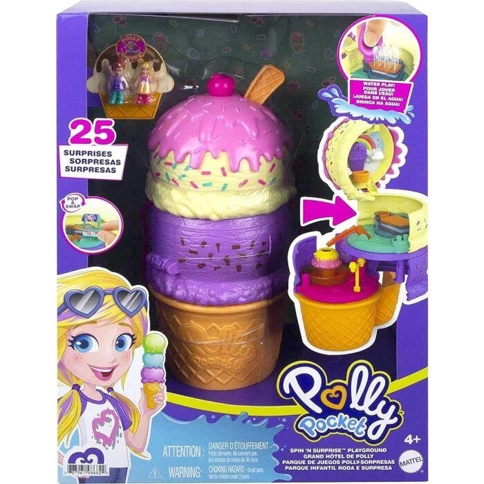 Дорожній ігровий набір Поллі Покет Морозиво Прокрути та проявити Polly Pocket Ice Cream Spin 'n Surprise HFR00 від компанії DiscoShop - фото 1