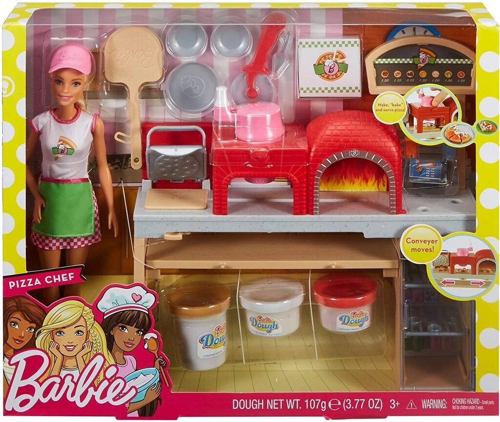 Ігровий набір Барбі Піца шеф-кухар у піцерії з пластиліном Barbie Pizza Chef Doll and Playset Оригінал від компанії DiscoShop - фото 1