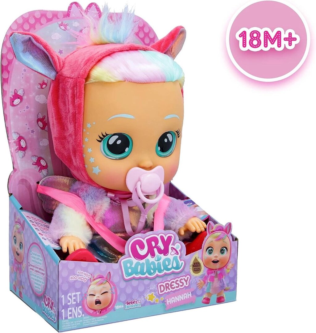 Інтерактивна Лялька Cry Babies Dressy Fantasy Hannah Пупс, що плаче Край Бебі Ханна Плакса Оригінал від компанії DiscoShop - фото 1