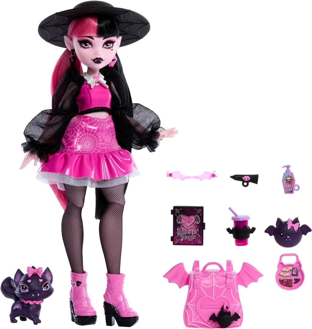 Лялька Монстер Хай Дракулаура Monster High Draculaura Doll з аксесуарами та кажаном HRP64 Оригінал від компанії DiscoShop - фото 1