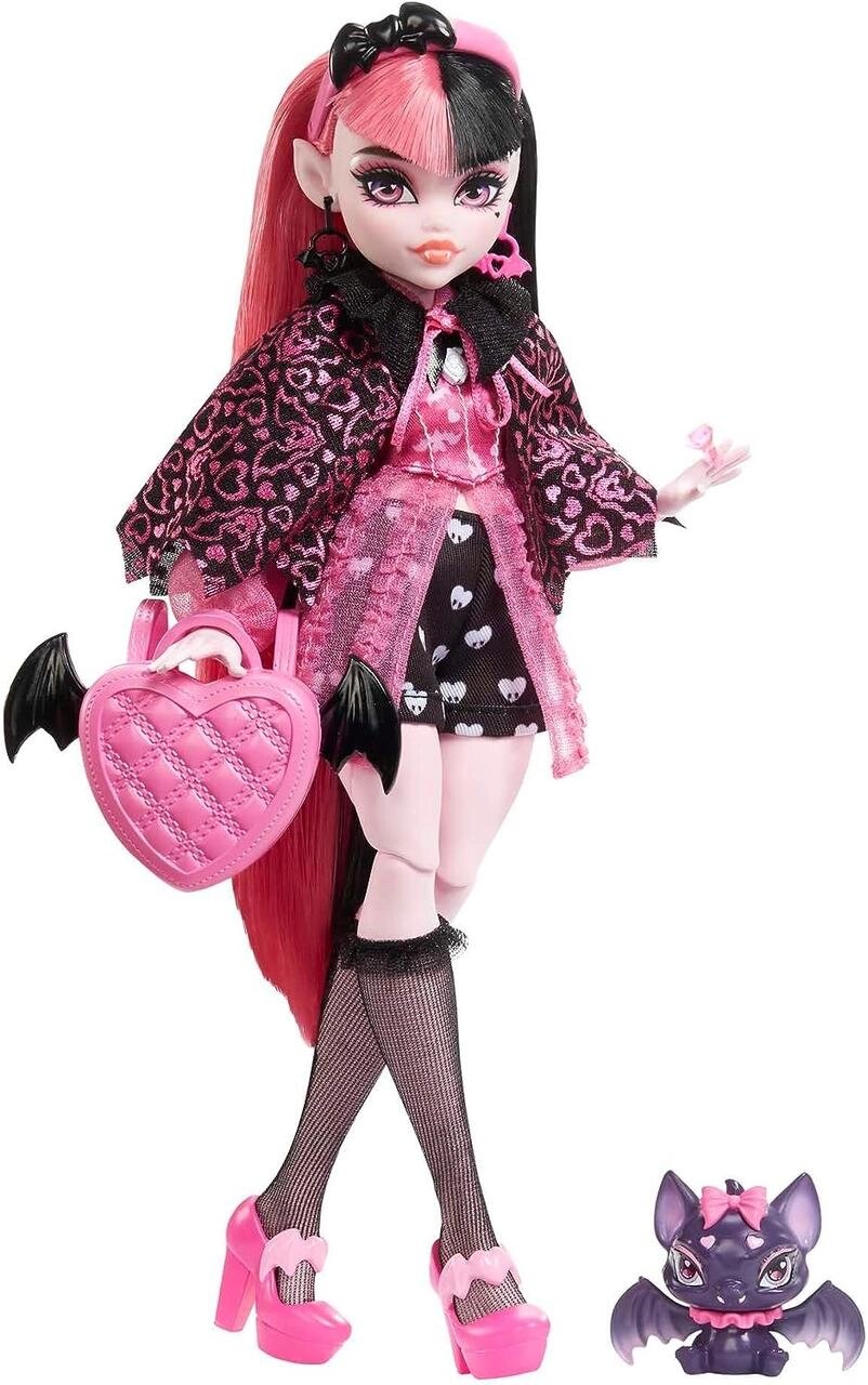 Лялька Монстер Хай Дракулаура Monster High Draculaura Doll з аксесуарами та кажаном Оригінал від компанії DiscoShop - фото 1