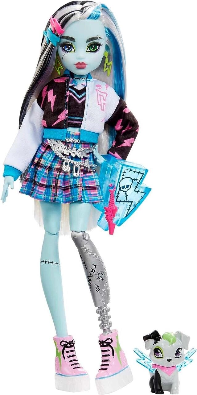 Лялька Монстер Хай Френкі Штейн Monster High Frankie Stein Doll з улюбленцем HHK53 Mattel Оригінал від компанії DiscoShop - фото 1