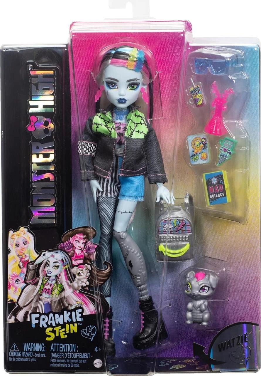 Лялька Монстер Хай Френкі Штейн Monster High Frankie Stein Doll з вихованцем HXH73 Mattel Оригінал від компанії DiscoShop - фото 1